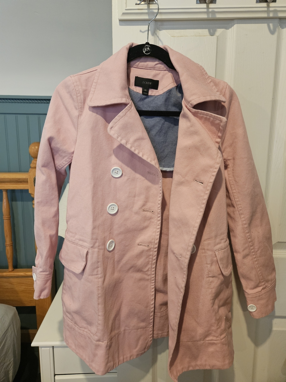 J. Crew Women's Light Pink Double-Breasted Trench Coat
